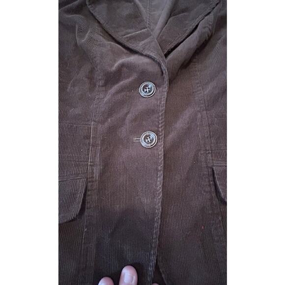 Liz Claiborne Villager Brown Corduroy Womens Cotton Blazer Size 8 - Picture 7 of 11